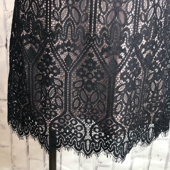 Loft black crochet lace sheath career wedding dres - Picture 4 of 10